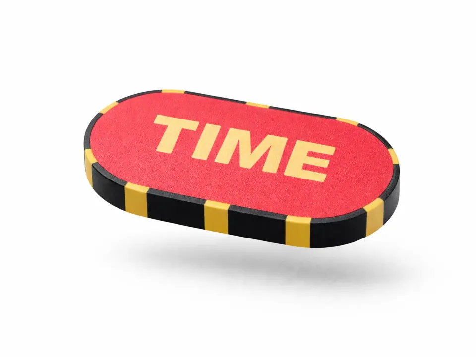 Multicolour 3D-printed Poker Time chip made by Prairie Forge 3D